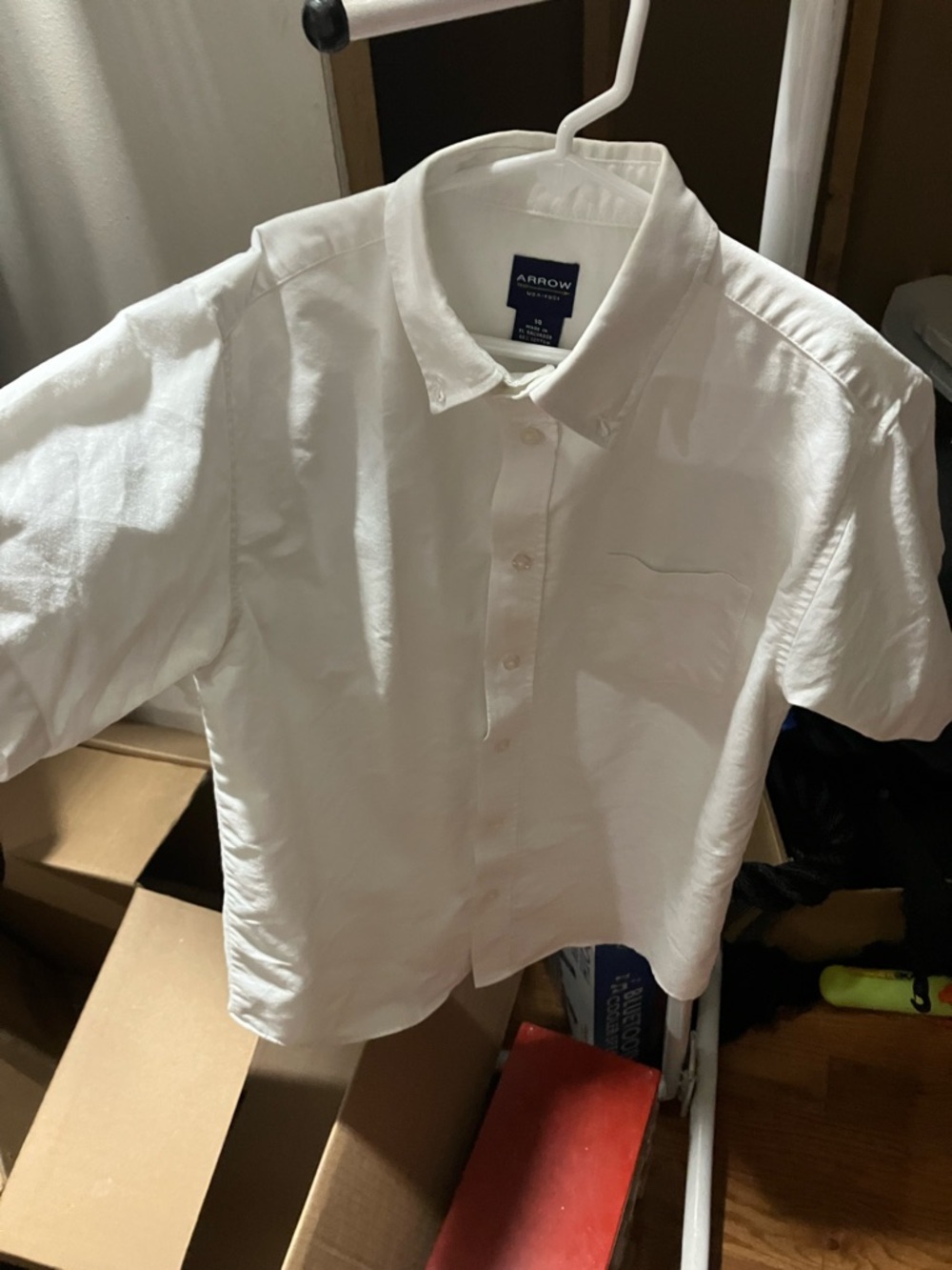 Arrow Kids White Button-Down Polo Shirt size 14